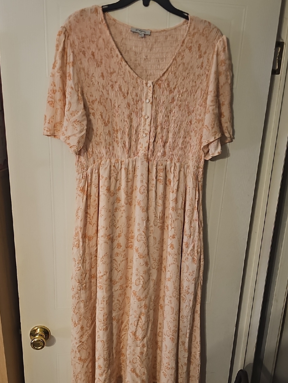 Polagram Peach Smocked Dress